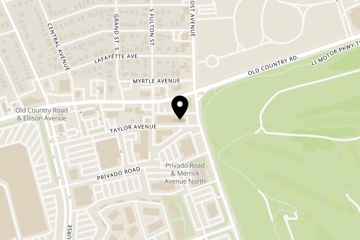 Map showing the location of Taste Greek Grill on 917 Merrick Ave in Westbury